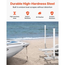 Venetrailerin säädettävät ohjaintolpat korkealujuusteräs 1215 mm pari PVC-pylväillä