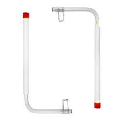 Traileriohjaimet teräsrunko 1016 mm PVC putkilla 2 kpl aurinkokennovalot