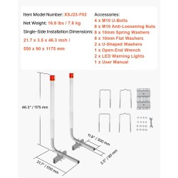 Traileriohjaimet teräsrunko 1016 mm PVC putkilla 2 kpl aurinkokennovalot