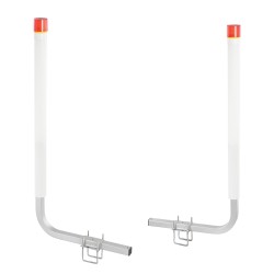 Traileriohjaimet teräsrunko 1016 mm PVC putkilla 2 kpl aurinkokennovalot