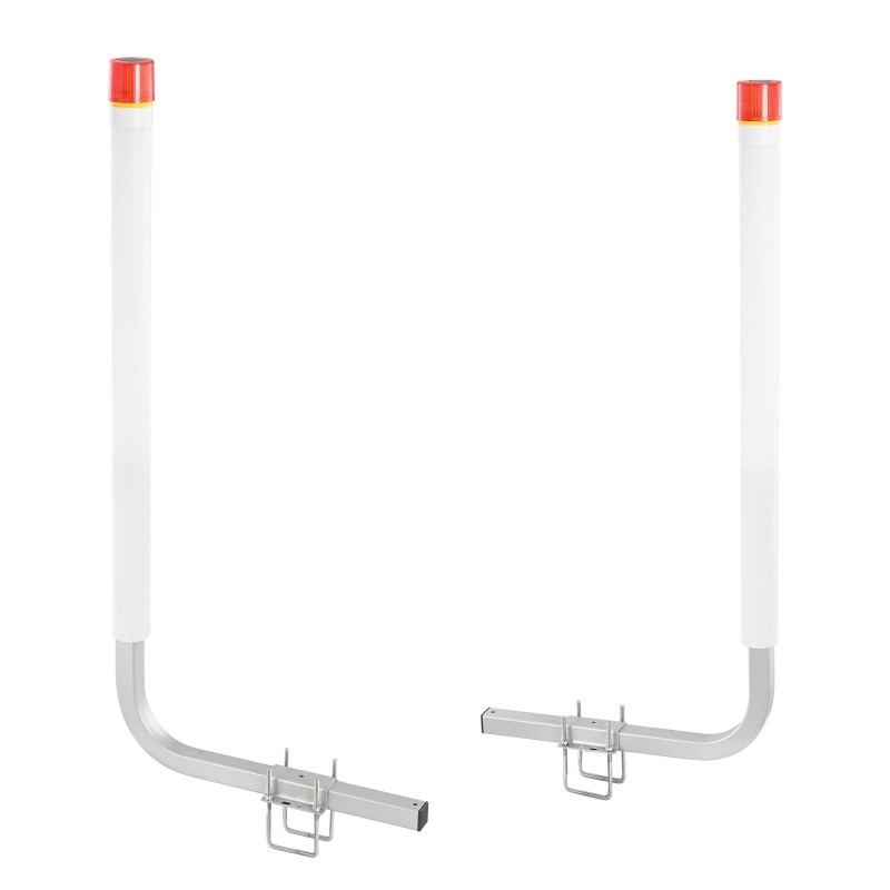 Traileriohjaimet teräsrunko 1016 mm PVC putkilla 2 kpl aurinkokennovalot