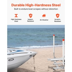 Peräkärryn venänohjain teräsrunko muoviputkilla säädettävällä leveydellä aurinkovalaisimilla