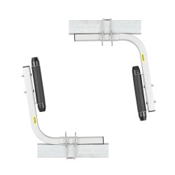 Peräkärryn ohjainpylväät sinkitty teräs 52 1 cm säädettävät 2 kpl kumirullilla pienille veneille