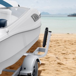 Peräkärryn ohjainpylväät sinkitty teräs 52,1 cm säädettävät 2 kpl kumirullilla pienille veneille