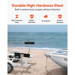 Venetrailerin säädettävät kovetetut teräsohjaimet 2 kpl pehmustetut merenkestävät