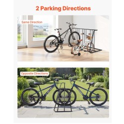 Polkupyöräteline hiiliteräsrunkoinen vapaasti seisova kuudelle polkupyörälle sopii 3 tuuman renkaalle