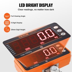 Digitaalinen nosturivaaka valualumiinikuorella 9–1000 kg 0,2 kg tarkkuus LED-näyttö kauko-ohjain