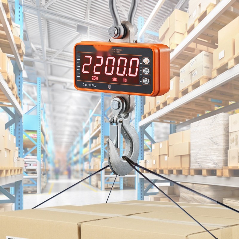 Digitaalinen nosturivaaka valualumiinikuorella 9–1000 kg 0,2 kg tarkkuus LED-näyttö kauko-ohjain