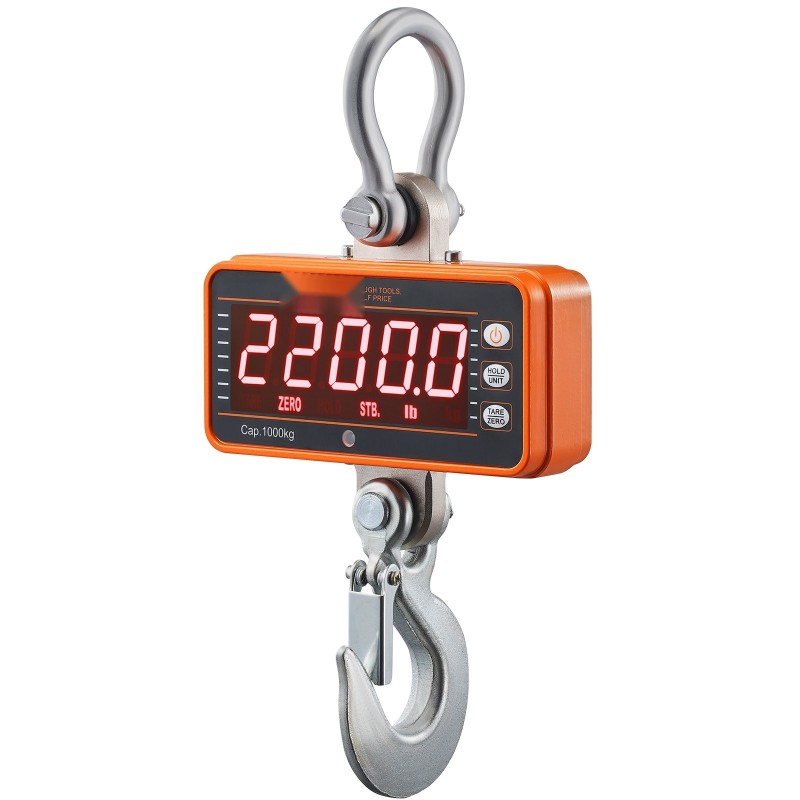 Digitaalinen nosturivaaka valualumiinikuorella 9–1000 kg 0,2 kg tarkkuus LED-näyttö kauko-ohjain