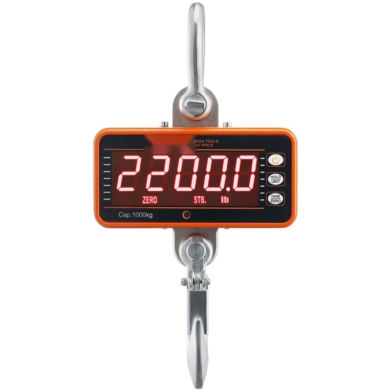 Digitaalinen nosturivaaka valualumiinikuorella 9–1000 kg 0,2 kg tarkkuus LED-näyttö kauko-ohjain