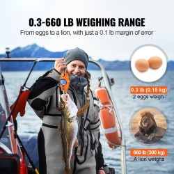 Kompakti digitaalinen ripustettava vaaka 300 kg valualumiinikuori nestekidenäyttö teräskoukut