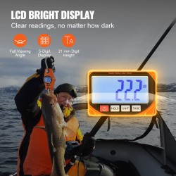 Kompakti digitaalinen ripustettava vaaka 300 kg valualumiinikuori nestekidenäyttö teräskoukut