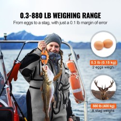 Digitaalinen ripustettava nosturivaaka 400 kilogramman kapasiteetti valualumiinikuori teräskoukut