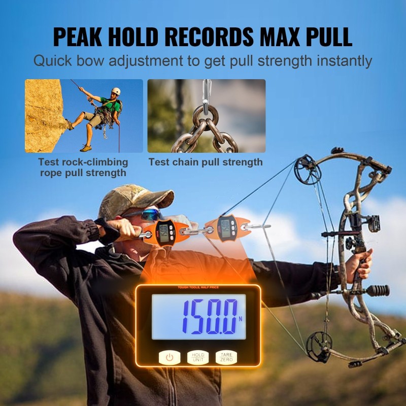 Digitaalinen ripustettava nosturivaaka 400 kilogramman kapasiteetti valualumiinikuori teräskoukut