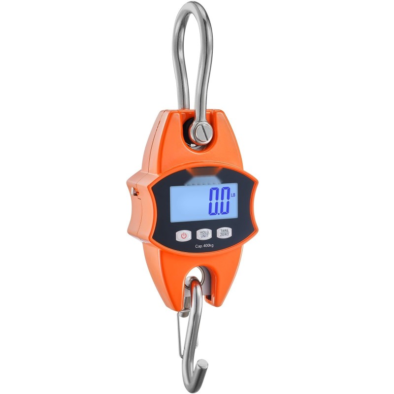 Digitaalinen ripustettava nosturivaaka 400 kilogramman kapasiteetti valualumiinikuori teräskoukut
