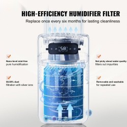 Haihtuva ilmankostutin 5 litran vesisäiliö 480 millilitraa tunnissa suodatus ylhäältä täytettävä