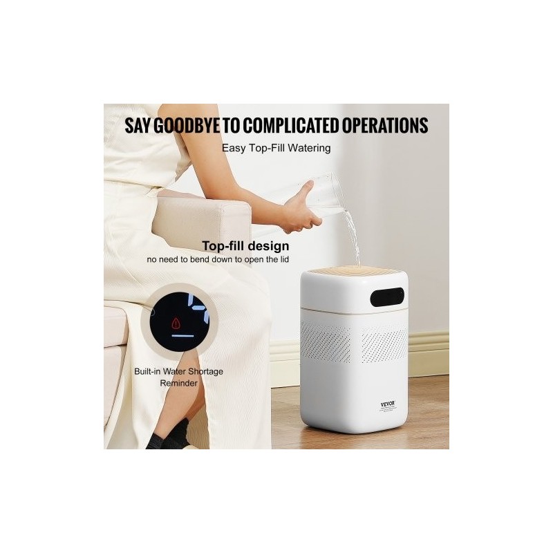 Haihtuva ilmankostutin 5 litran vesisäiliö 480 millilitraa tunnissa suodatus ylhäältä täytettävä