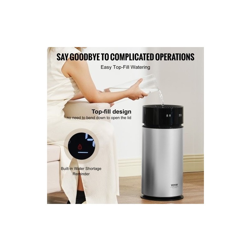 Haihdutuskostutin muovinen 10 litran säiliö suodattimella noin 25 neliömetrin tilaan