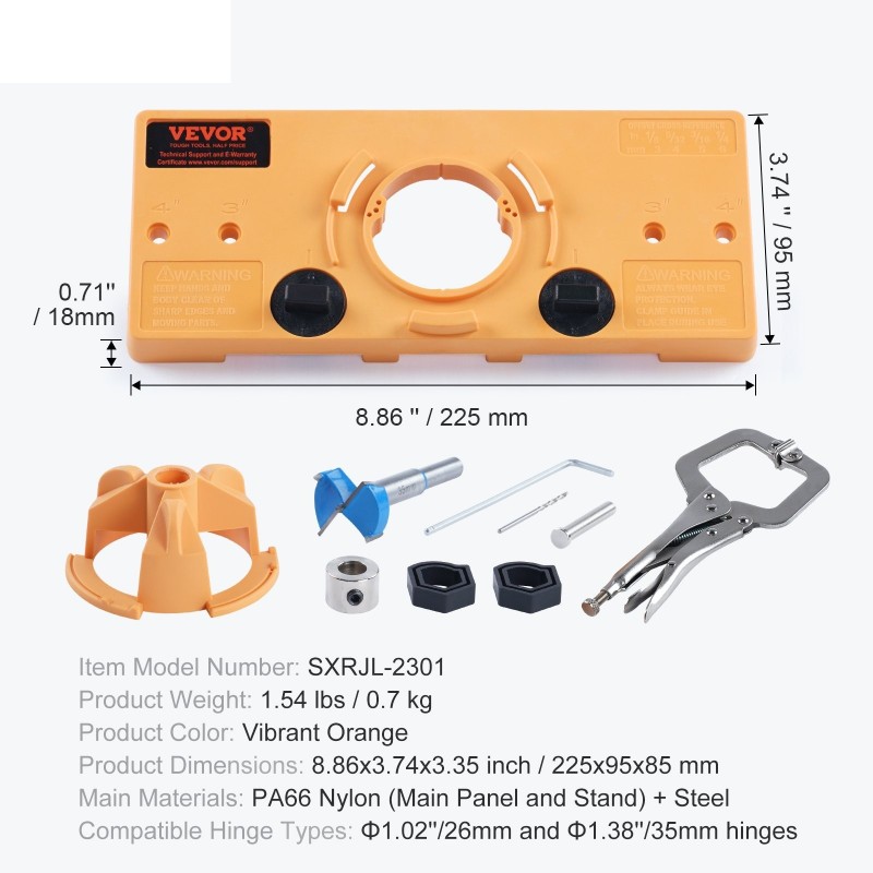 Saranajigi piilosaranoille PA66-nyloni ja teräs 35 mm 26 mm