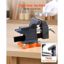 Penkkipuristin pallografiittivaluraudasta 4,5 tuuman leukaleveydellä 270° kääntyvällä jalustalla nopealla vapautuksella