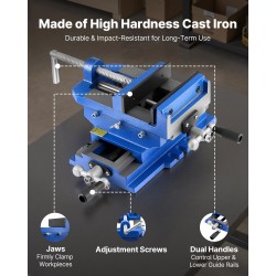 Ristisyöttöporapuristinruuvi valurauta 6 tuuman leukaleveys 7 kN puristusvoima X ja Y akselit