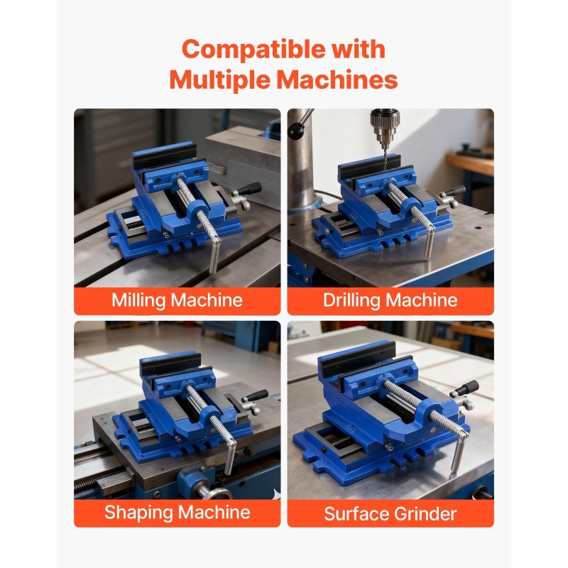 Ristisyöttöporapuristinruuvi valurauta 6 tuuman leukaleveys 7 kN puristusvoima X ja Y akselit