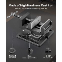 Kallistettava valurautainen porapuristinruuvi 4,25 tuuman leukaleveys 0-90 asteen kulmasäätö