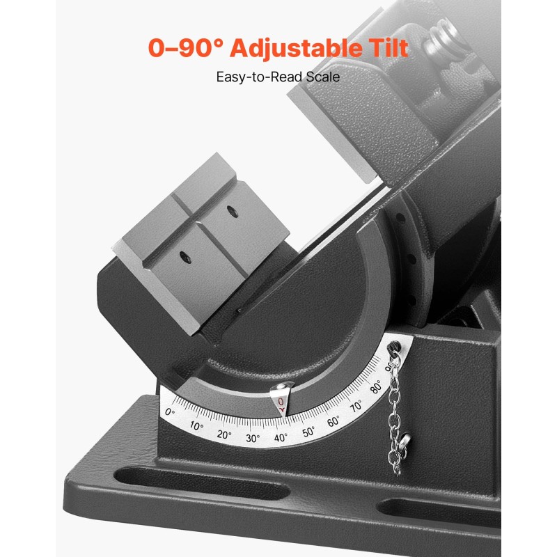 Kallistettava valurautainen porapuristinruuvi 4,25 tuuman leukaleveys 0-90 asteen kulmasäätö