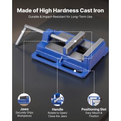 Porapuristin valurautainen 4 tuuman leukaleveys 7 kilonewtonin puristusvoima työpöytäkiinnitys