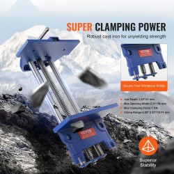 Penkkipuristin valurautarunkoinen 335 mm avautuma 11 kN puristusvoima nopea vapautusvipu