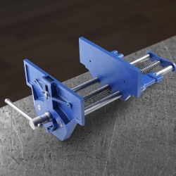 Penkkipuristin valurautarunkoinen 335 mm avautuma 11 kN puristusvoima nopea vapautusvipu