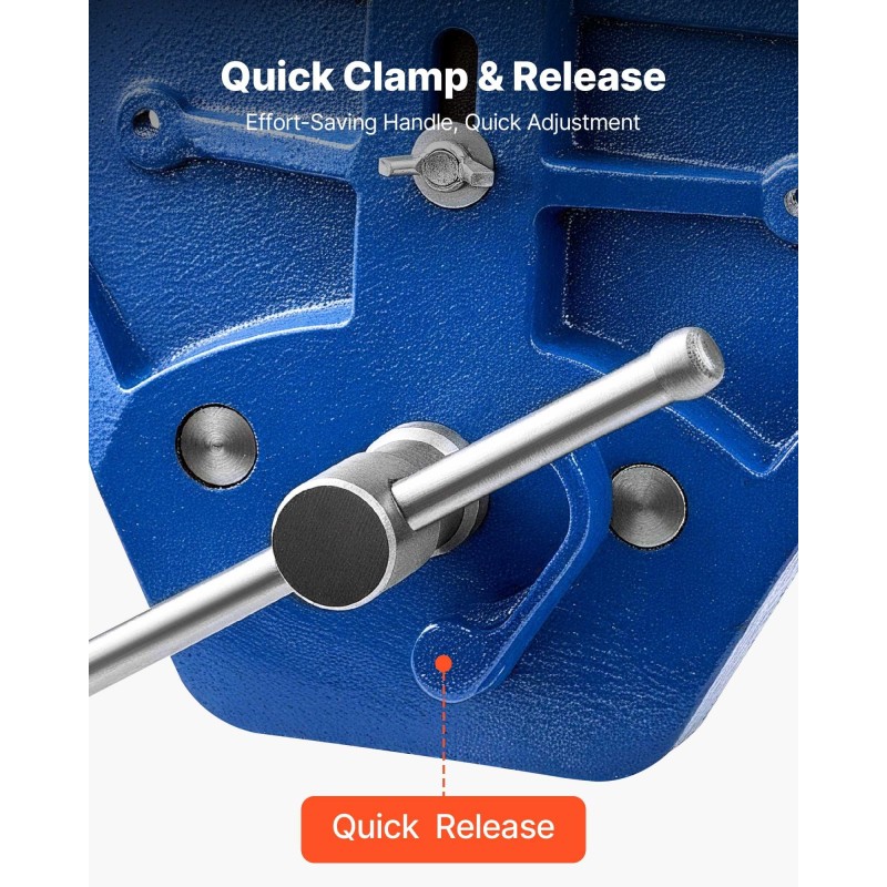 Valurautainen työpöytäpuristin seitsemän tuuman leukaleveys kahdeksan tuuman enimmäisavauma pika avaus säädettävä etupysäytin
