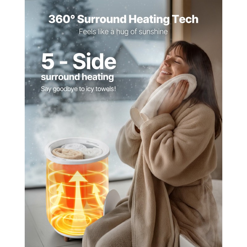 Pyyhekuumennin 20 l ämpärimallinen siirrettävä 3 lämpötilatasoa 2–3 pyyhkeelle automaattinen virrankatkaisu