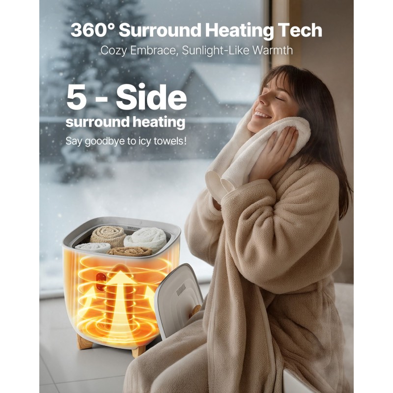 Lämmitettävä pyyheämpäri kahdenkymmenenviiden litran tilavuudella ajastimella ja automaattikatkaisulla