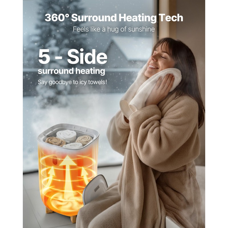 Kylpyhuoneen pyyhkeiden lämmityssäiliö 35 l kapasiteetti ajastimella ja automaattisella virrankatkaisulla