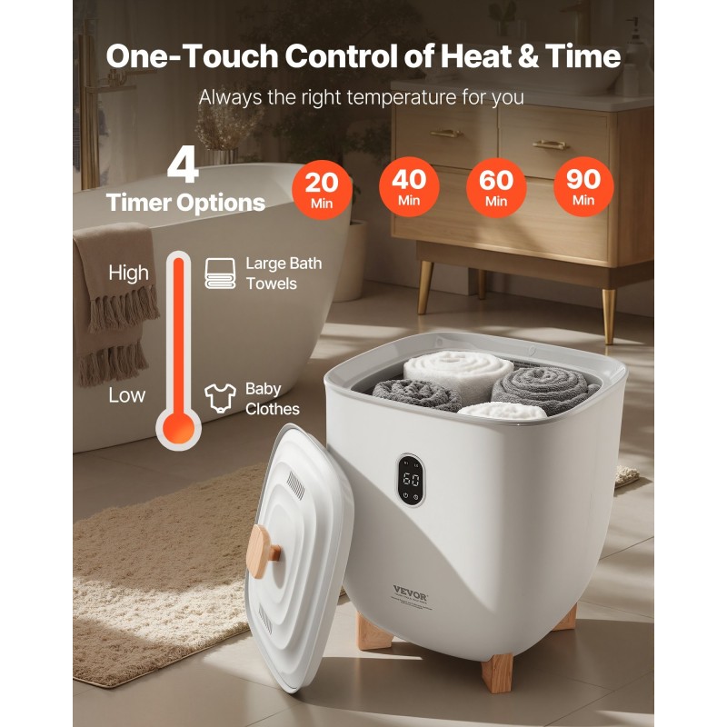 Pyyhkeenlämmitin ämpärimallinen 25 l sopii jopa 5 suurelle pyyhkeelle automaattinen virrankatkaisu