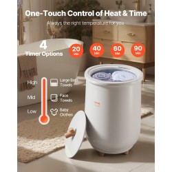 Pyyhkeenlämmitin 20L ämpäri tilaa 3 isokokoiselle pyyhkeelle automaattinen virrankatkaisu aromaterapiakolo