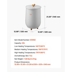 Pyyhkeenlämmitin 20L ämpäri tilaa 3 isokokoiselle pyyhkeelle automaattinen virrankatkaisu aromaterapiakolo