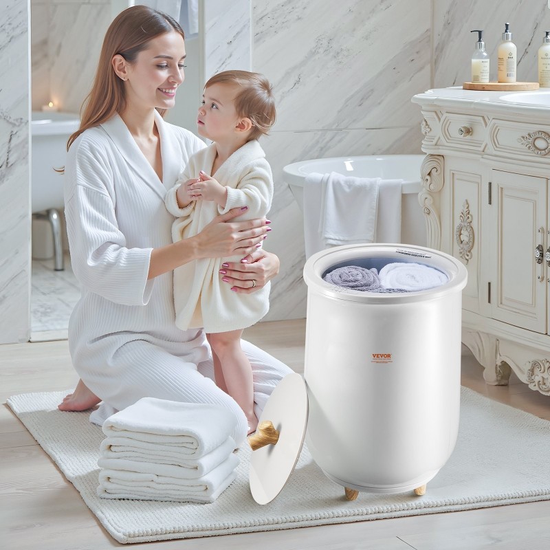 Pyyhkeenlämmitin 20L ämpäri tilaa 3 isokokoiselle pyyhkeelle automaattinen virrankatkaisu aromaterapiakolo