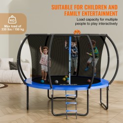 Trampoliini 10FT ulkokäyttöön enimmäiskuormitus 150 kg 360 asteen suojaverkolla tikkaat mukana