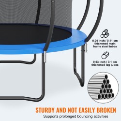 Trampoliini 10FT ulkokäyttöön enimmäiskuormitus 150 kg 360 asteen suojaverkolla tikkaat mukana