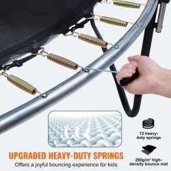 Trampoliini 3,66 m 180 kg ulkokäyttöön turvaverkolla portailla ja kaarevilla tolpilla