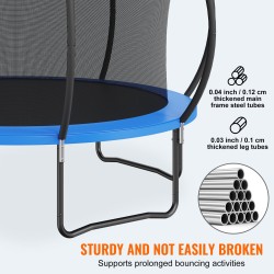 Trampoliini 3,66 m 180 kg ulkokäyttöön turvaverkolla portailla ja kaarevilla tolpilla