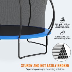 Trampoliini 14FT ulkokäyttöön 200 kg kantavuus suojaverkko ja tikkaat