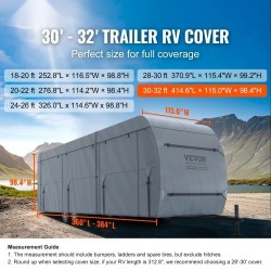 Matkailuauton suojapeite kuitukangas 9,1–9,8 m vesitiivis UV-suojattu 4-kerroksinen yläosa