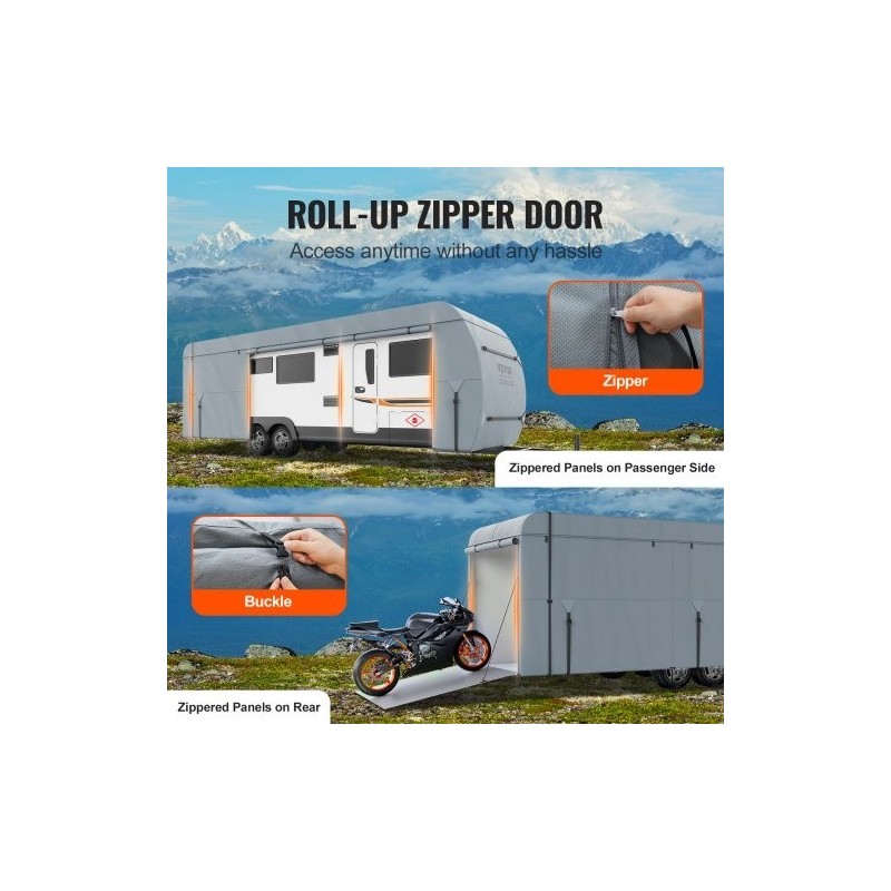 Matkailuauton suojapeite kuitukangas 9,1–9,8 m vesitiivis UV-suojattu 4-kerroksinen yläosa