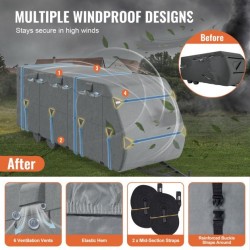 Asuntoauton suojapeite noin 9,8 metrin pituudelle Oxford-kangas vedenpitävä tuulenpitävä