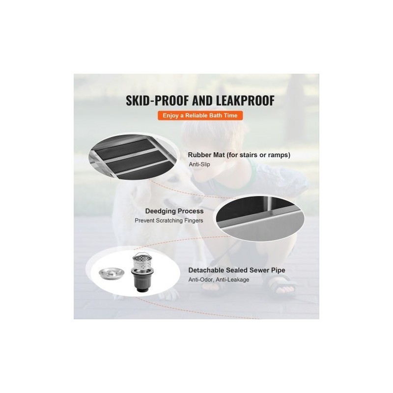 Koiran kylpyallas 304-ruostumattomasta teräksestä 864 mm sähkösäädettävä kantavuus 100 kg