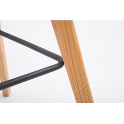 Tyylikäs baarijakkara tammijalustalla ja mukavalla istuimella