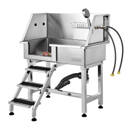 Lemmikkien pesuallas ruostumattomasta teräksestä 34 tuumaa 100 kg kantavuudella säilytyslaatikolla